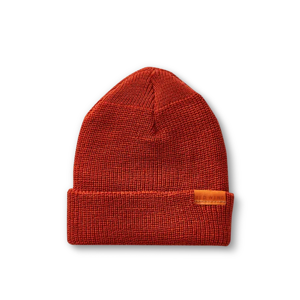 Unisex Merino Wool Knit Hat in Rust 97497