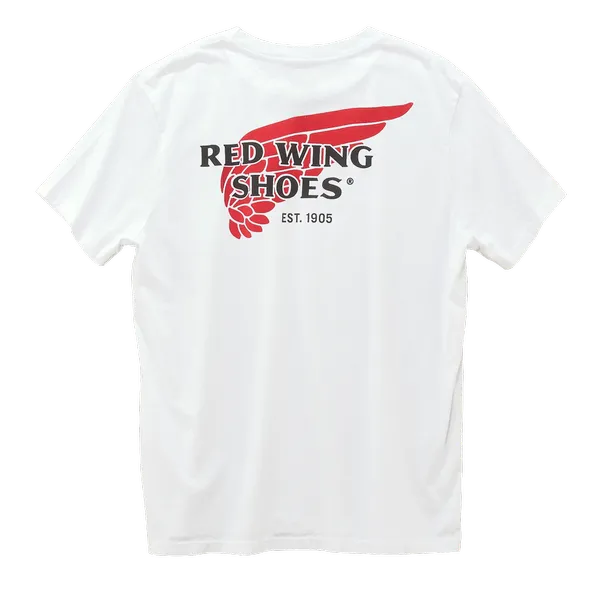 Unisex Red Wing Shoes Logo T-Shirt in White 97610 - Image 2