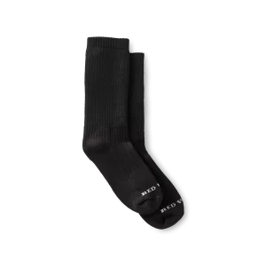 Unisex Cushion Crew Socks in Black Cotton Blend 97647
