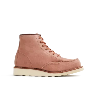 Women's 6-Inch Classic Moc Short Boot in Pink Leather 3328