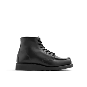 Women's 6-Inch Classic Moc Short Boot in Black Leather 3380