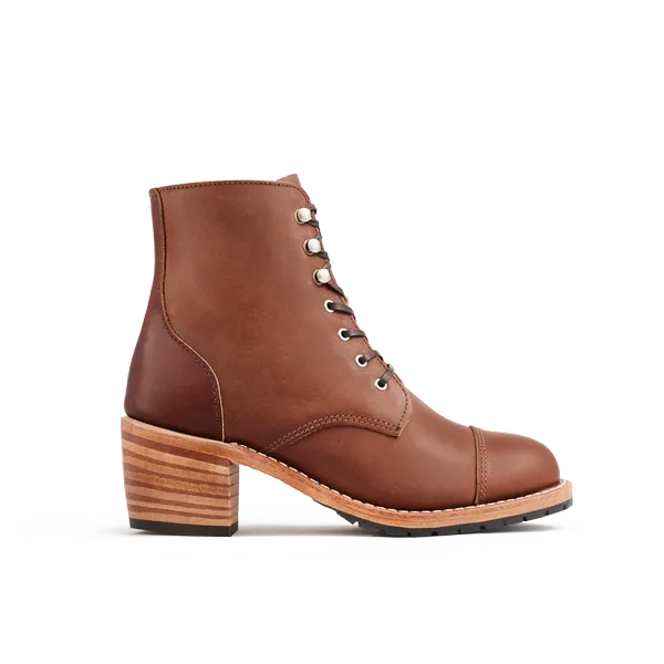 Women's Eileen Heeled Boot in Brown Leather 3399