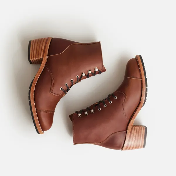 Women's Eileen Heeled Boot in Brown Leather 3399 - Image 7