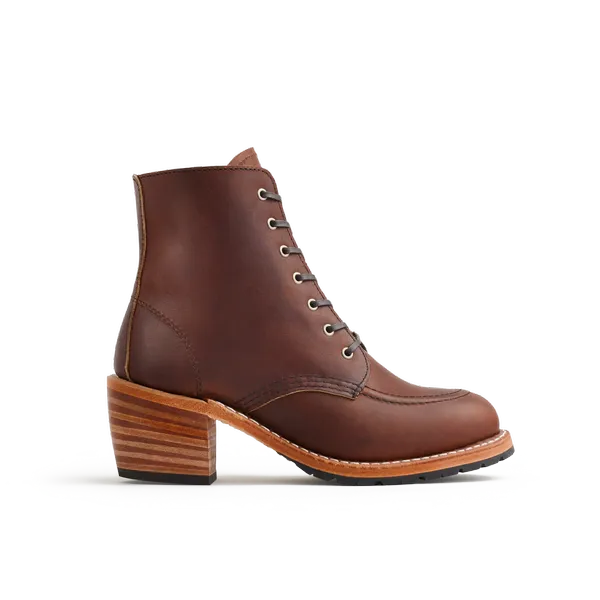 Women's Clara Heeled Boot in Dark Brown Leather 3406