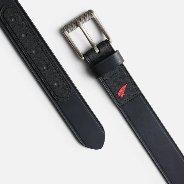 Men's Leather Belt in Black 96536 - Image 3