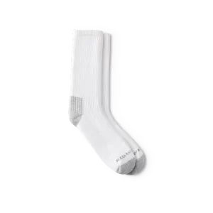 Unisex Cotton Blend Crew Sock in White 97265