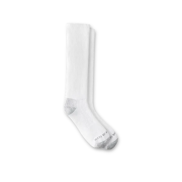 Unisex Cotton Blend Over-the-Calf Sock in White 97274