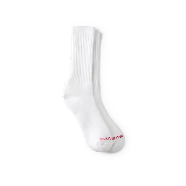 Unisex Acrylic Blend Crew Sock in White 97315
