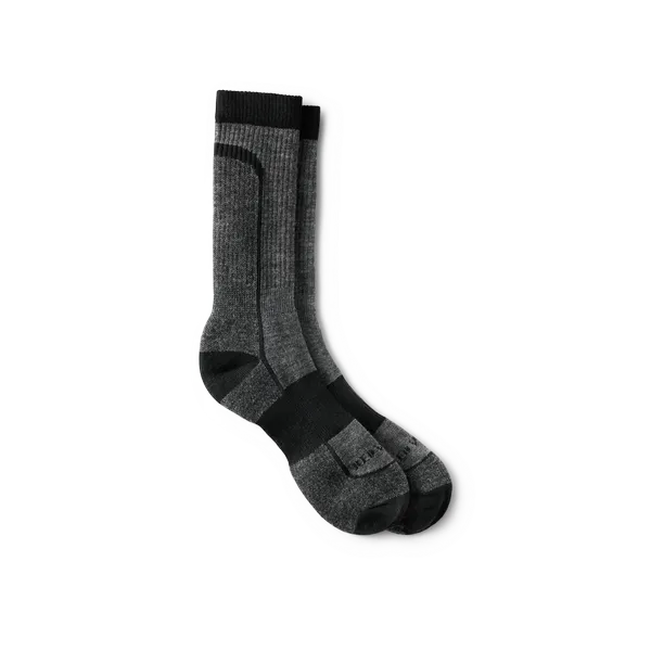 Unisex Merino Wool Blend Crew Sock in Black 97360