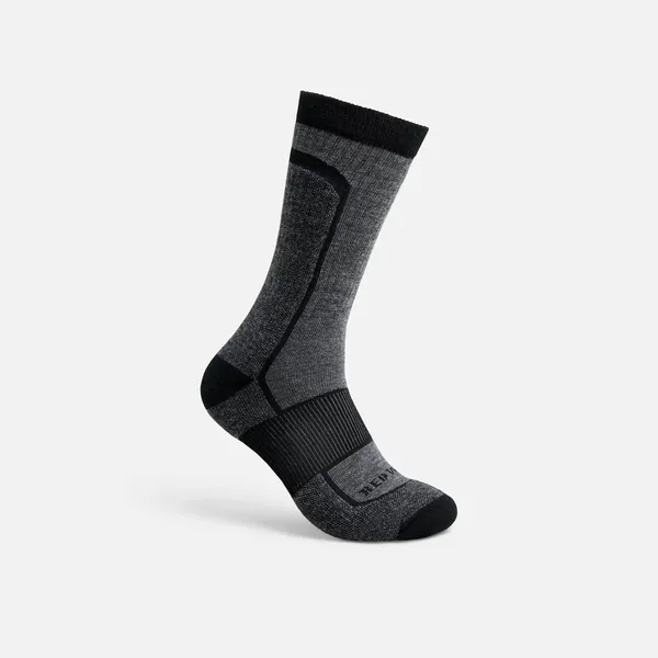 Unisex Merino Wool Blend Crew Sock in Black 97360 - Image 2