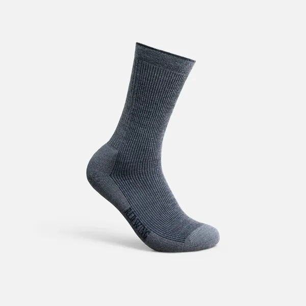 Unisex Merino Wool Blend Crew Sock in Charcoal - Image 2
