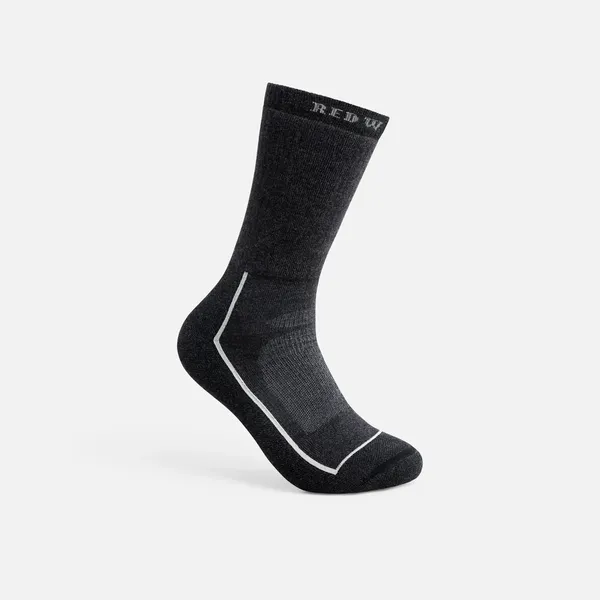 Unisex Steel-Toe Merino Wool Blend Crew Sock in Black 97394 - Image 2