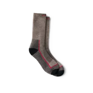 Unisex Steel-Toe Merino Wool Blend Crew Sock in Brown 97395