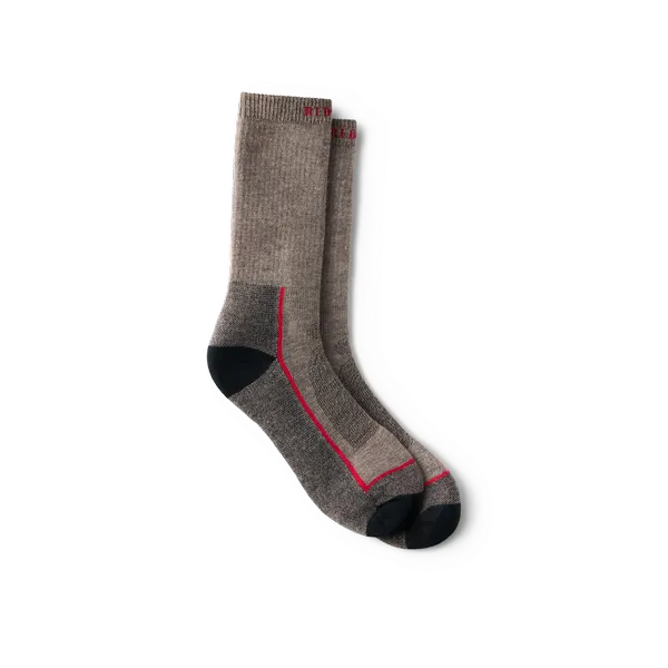 Unisex Steel-Toe Merino Wool Blend Crew Sock in Brown 97395