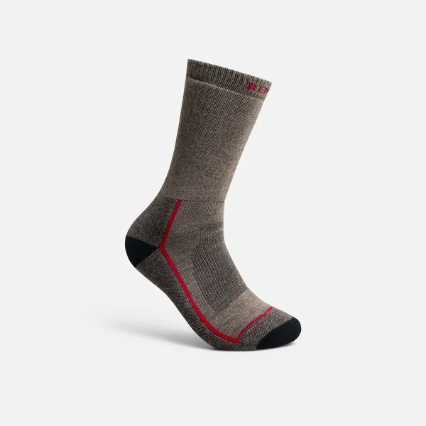 Unisex Steel-Toe Merino Wool Blend Crew Sock in Brown 97395 - Image 2