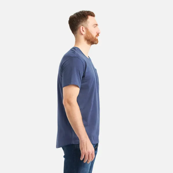 Men's Short Sleeve Pocket T-Shirt in Navy 98470 - Image 3