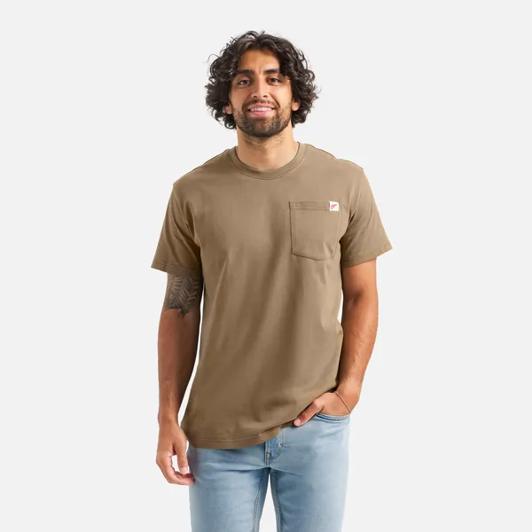 Men's Short Sleeve Pocket T-Shirt in Brown 98471 - Image 2