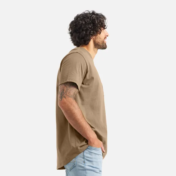 Men's Short Sleeve Pocket T-Shirt in Brown 98471 - Image 3