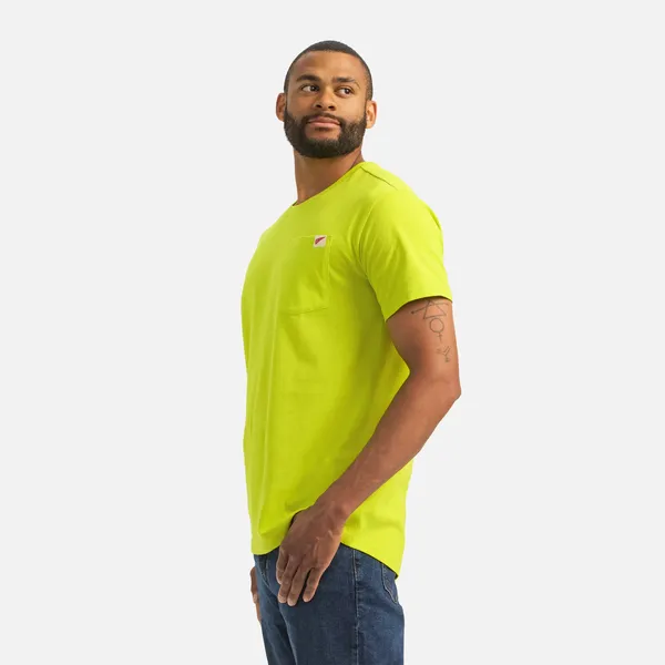 Men's Short Sleeve Pocket T-Shirt in Bright Green 98472 - Image 5