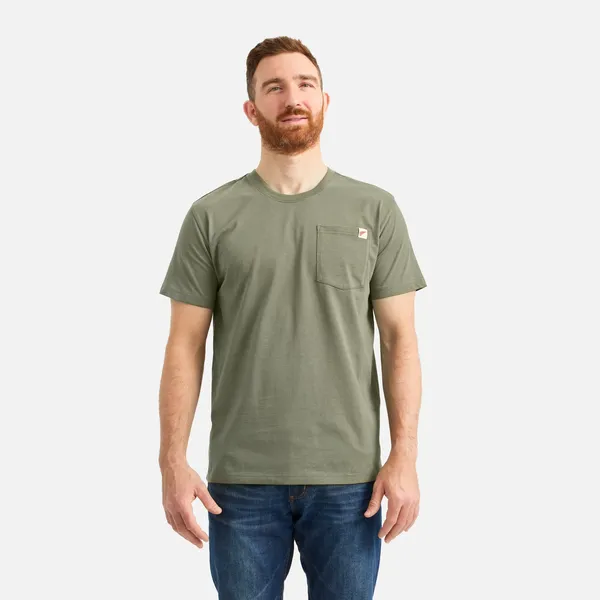 Men's Short Sleeve Pocket T-Shirt in Olive Green 98473 - Image 2