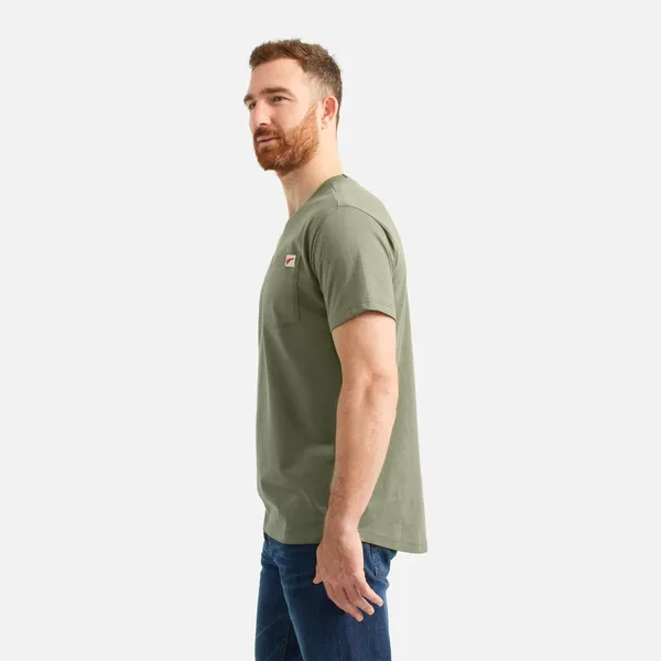 Men's Short Sleeve Pocket T-Shirt in Olive Green 98473 - Image 5