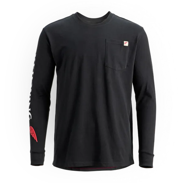 Men's Long Sleeve Classic Pocket Tee in Black 98474