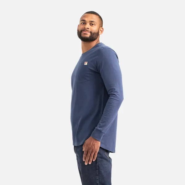 Men's Long Sleeve Classic Pocket Tee in Navy 98476 - Image 5