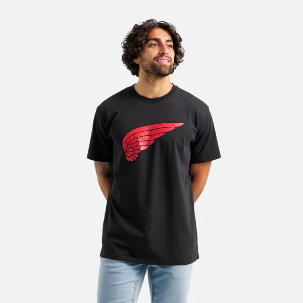 Men's Short Sleeve Classic Wing Tee in Black 98478 - Image 2