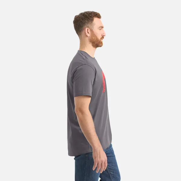 Men's Short Sleeve Classic Wing Tee in Dark Gray - Image 3