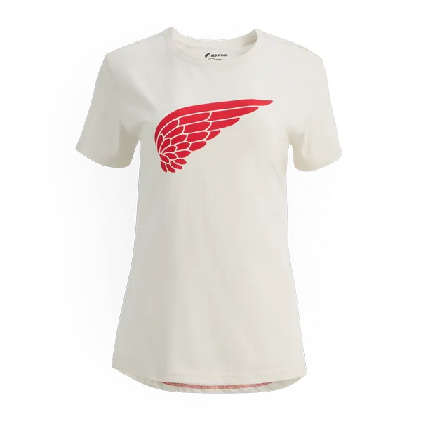 Women's Short Sleeve Classic Wing Tee in White 98483
