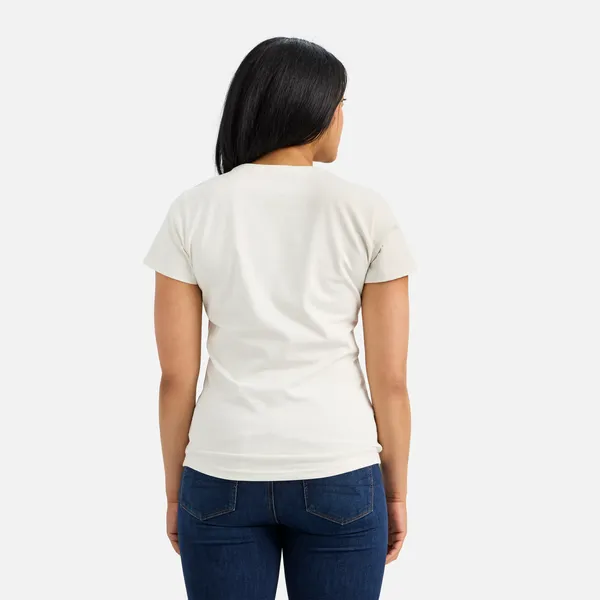 Women's Short Sleeve Classic Wing Tee in White 98483 - Image 4