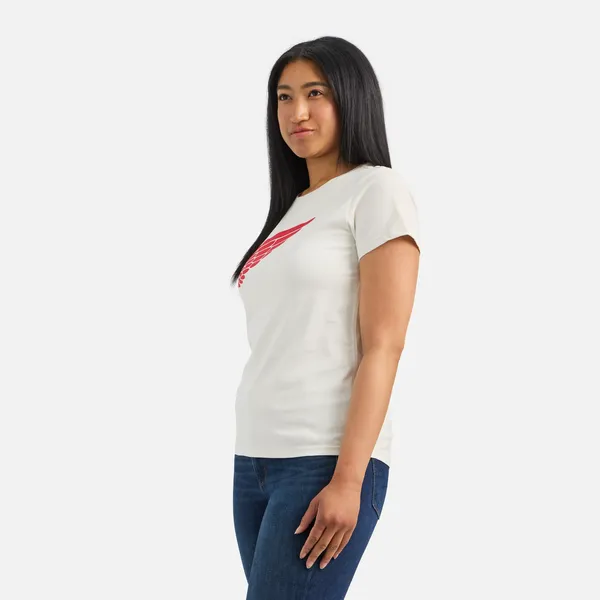 Women's Short Sleeve Classic Wing Tee in White 98483 - Image 5
