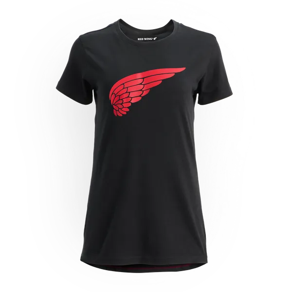 Women's Short Sleeve Classic Wing Tee in Black 98484