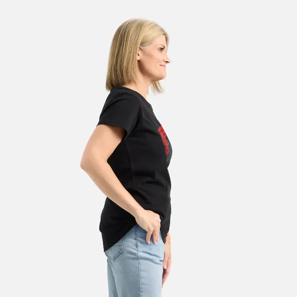 Women's Short Sleeve Classic Wing Tee in Black 98484 - Image 3