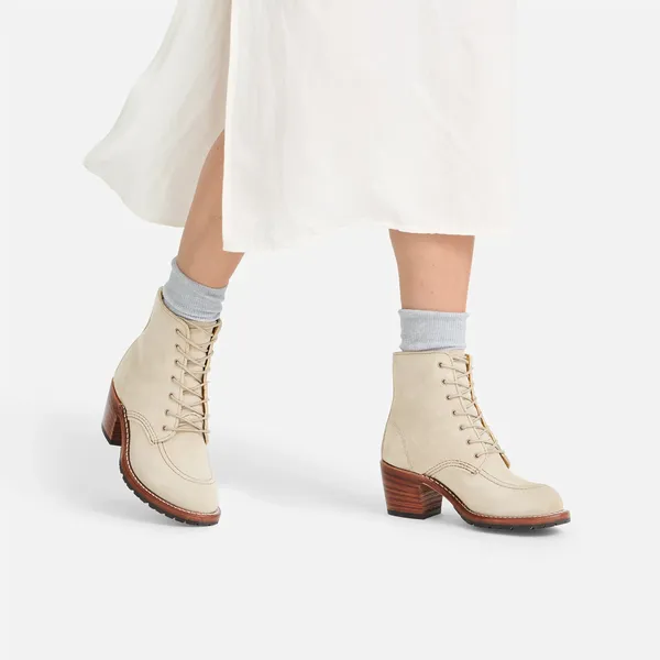 Women's Clara Heeled Boot in White Leather 3409 - Image 2