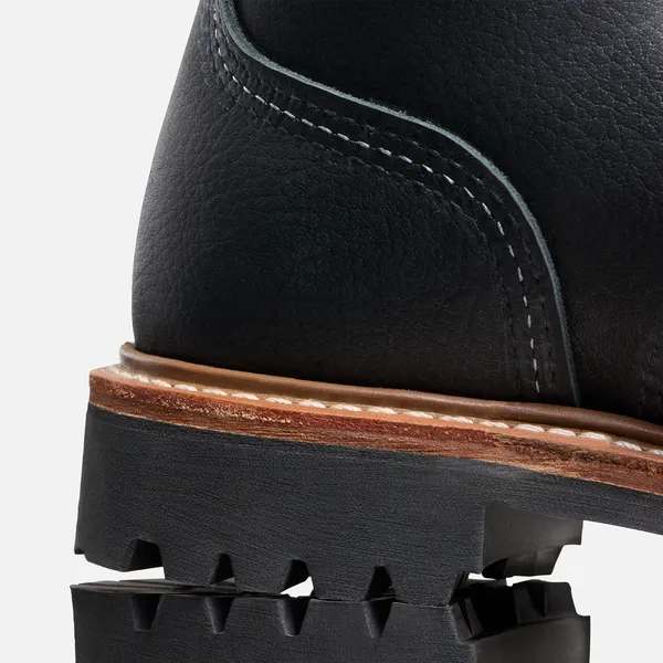 Men's Logger Boot in Black Oil Slick Leather 4501 - Image 5