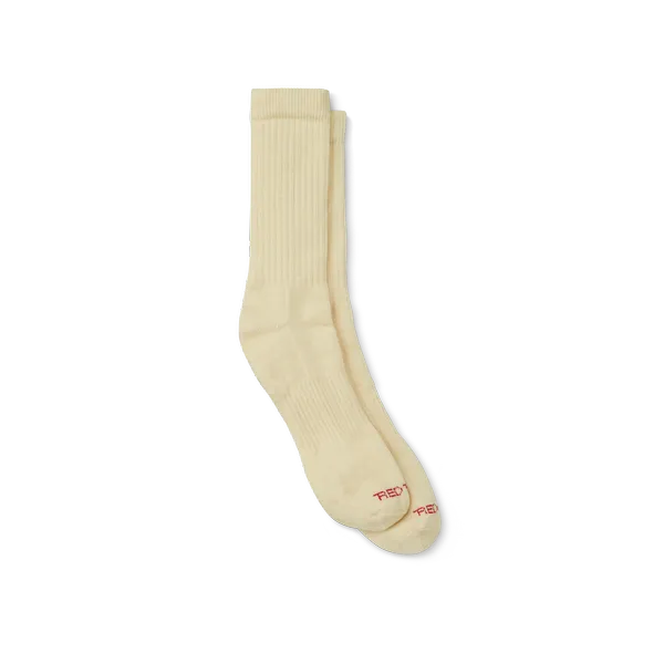 Unisex Full Crew Socks in Cream